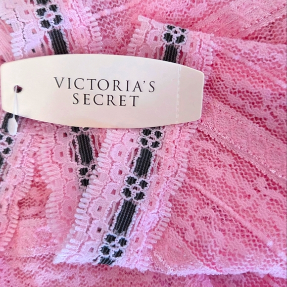 Victoria's Secret Vintage Pink Lace Hipster Cheeky Panty NWT Keyhole Bow HTF - Picture 11 of 12